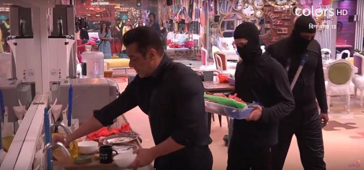 Bigg Boss 13 Salman Khan washing plates and dishes